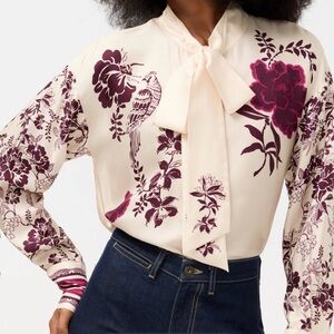 Johnny Was Jornada Bow Blouse in the color Tatia - XS